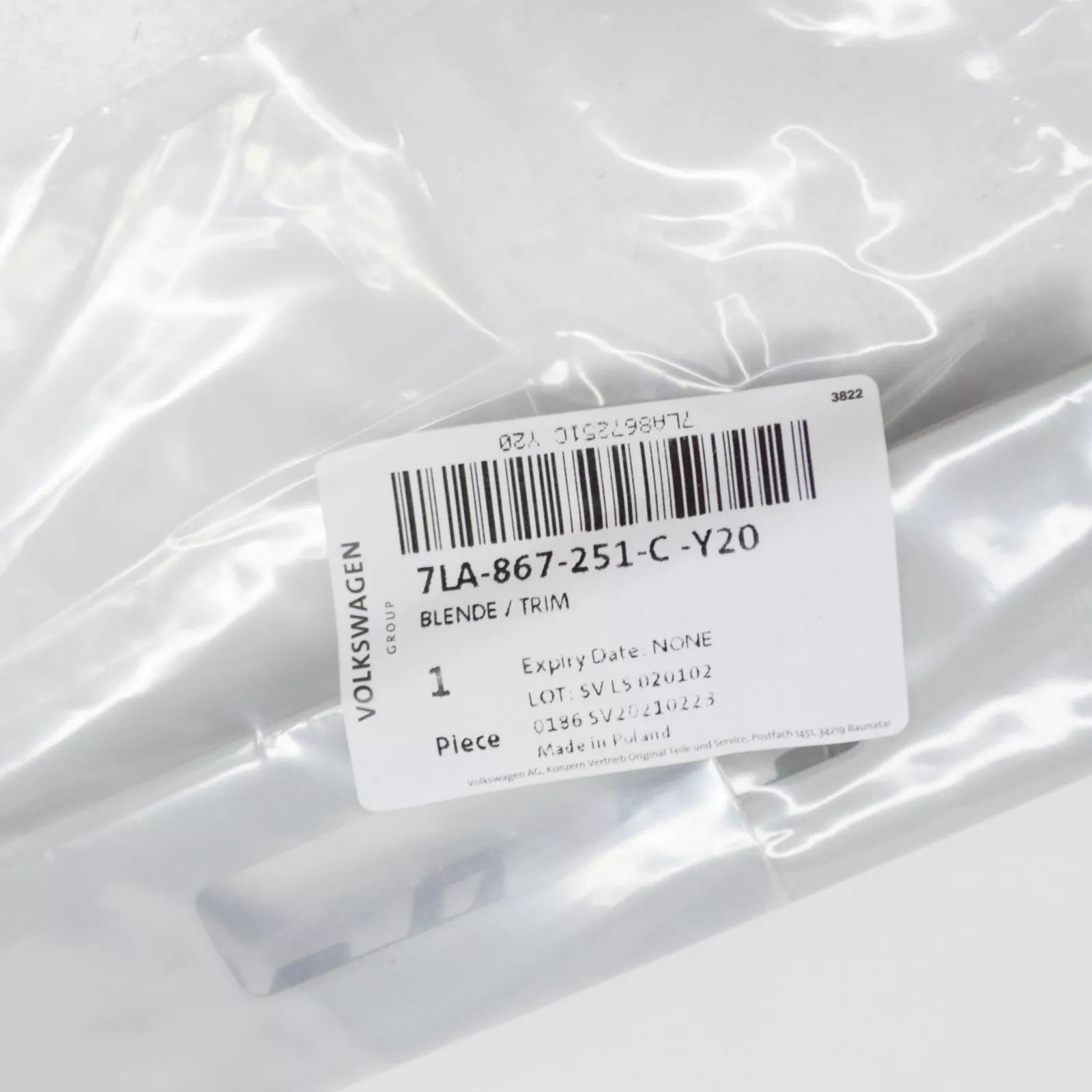 NEW VW TRANSPORTER T6 ROOF CONSOLE TRIM 7LA867251CY20 ORIGINAL