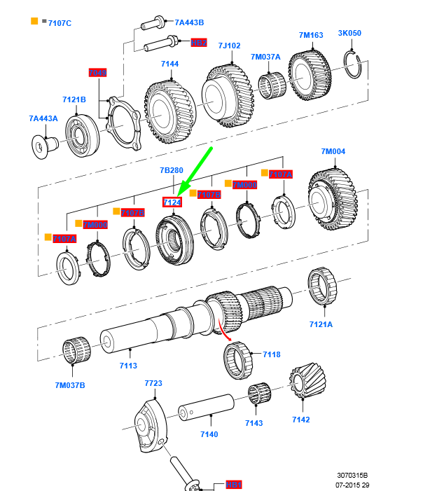 new ford ranger t6 mk1 3rd / 4th gear synchronizer assy 1822157 original