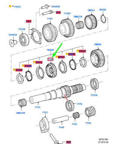 new ford ranger t6 mk1 3rd / 4th gear synchronizer assy 1822157 original