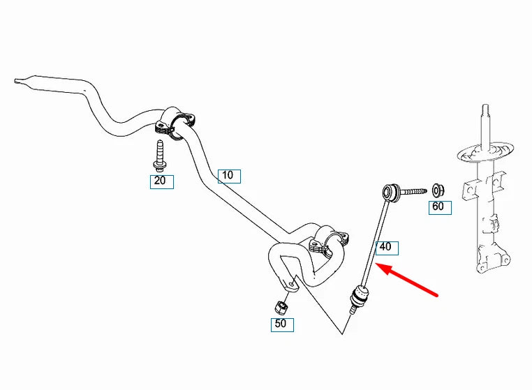 NEW MERCEDES-BENZ S-CLASS W222 RIGHT ANTI ROLL BAR TIE ROD A2223201089