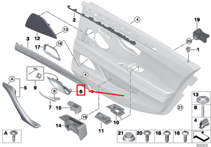 new bmw 5 f10 rear left door opener trim 7226365 51417226365 original