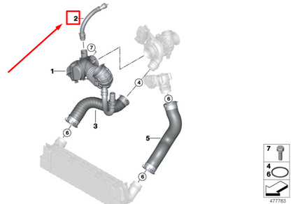 new bmw 2 cabrio f23 air intake breather pipe 8479957 13718479957 original