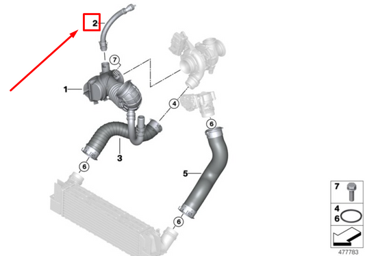 new bmw 2 cabrio f23 air intake breather pipe 8479957 13718479957 original