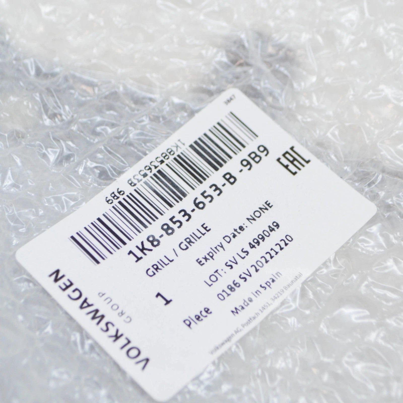 NEW VW SCIROCCO MK3 FRONT RADIATOR GRILLE 1K8853653B9B9 ORIGINAL