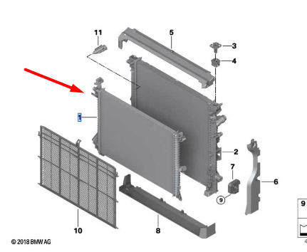 new bmw x5 g05 cooling radiator 5a3f245 17115a3f245 original