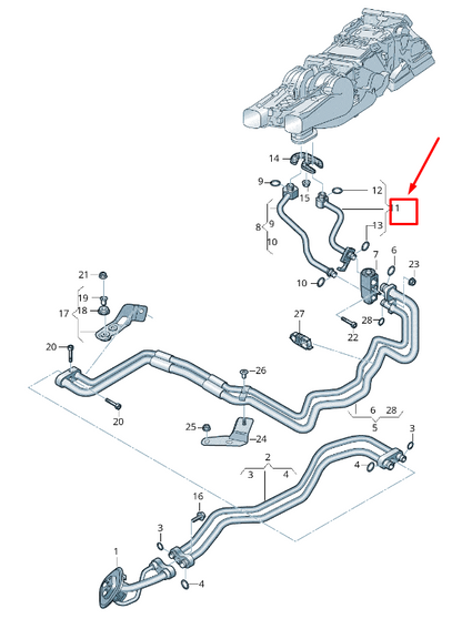 new audi q7 4m a/c refrigerant line 4m0816727d original