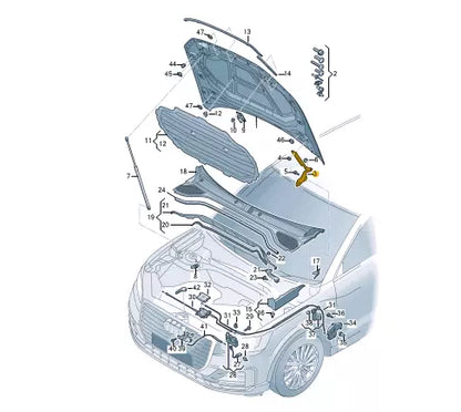 NEW AUDI Q2 GA FRONT LEFT BONNET HOOD HINGE 81A823301D ORIGINAL