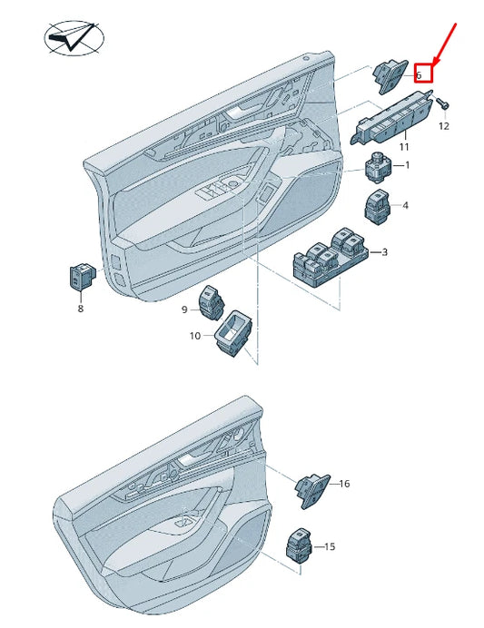 NEW AUDI A6 4A C8 LEFT DOOR CENTRAL LOCKING SWITCH 4K1962107A3Q7