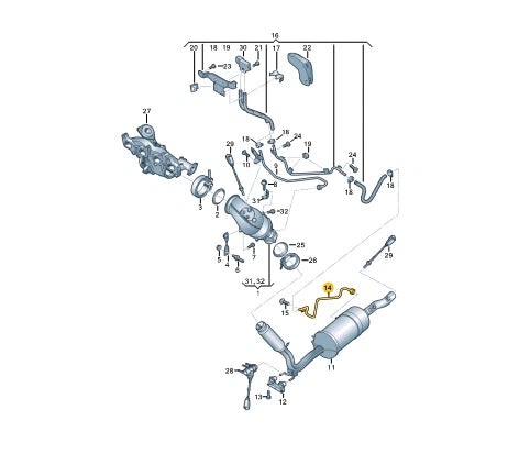 NEW VW TRANSPORTER T6 EXHAUST CATALYST CONNECTING PIPE 7E0131582D ORIGINAL