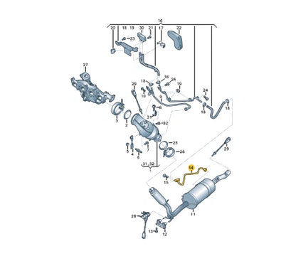 NEW VW TRANSPORTER T6 EXHAUST CATALYST CONNECTING PIPE 7E0131582D ORIGINAL