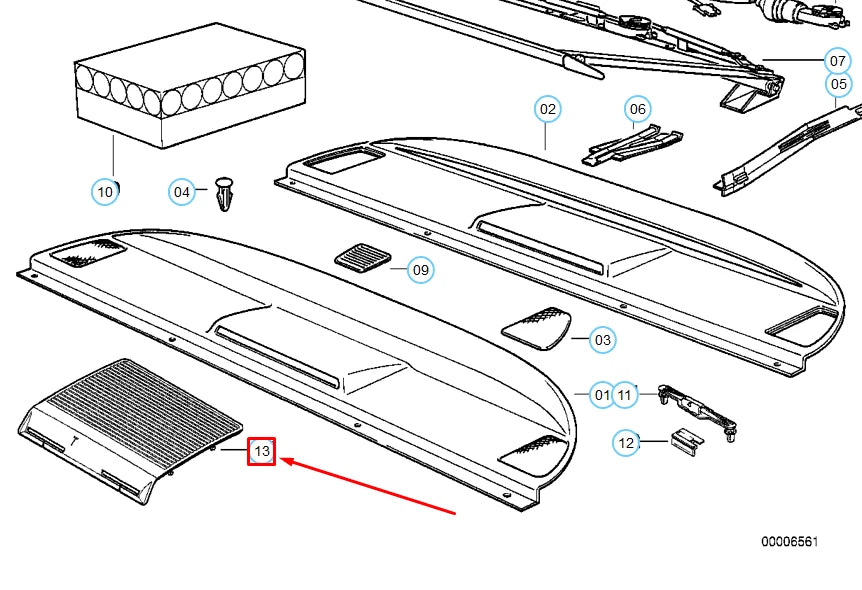 NEW BMW 8 SERIES E31 REAR CENTER SPEAKER BEIGE GRILLE 8164998
