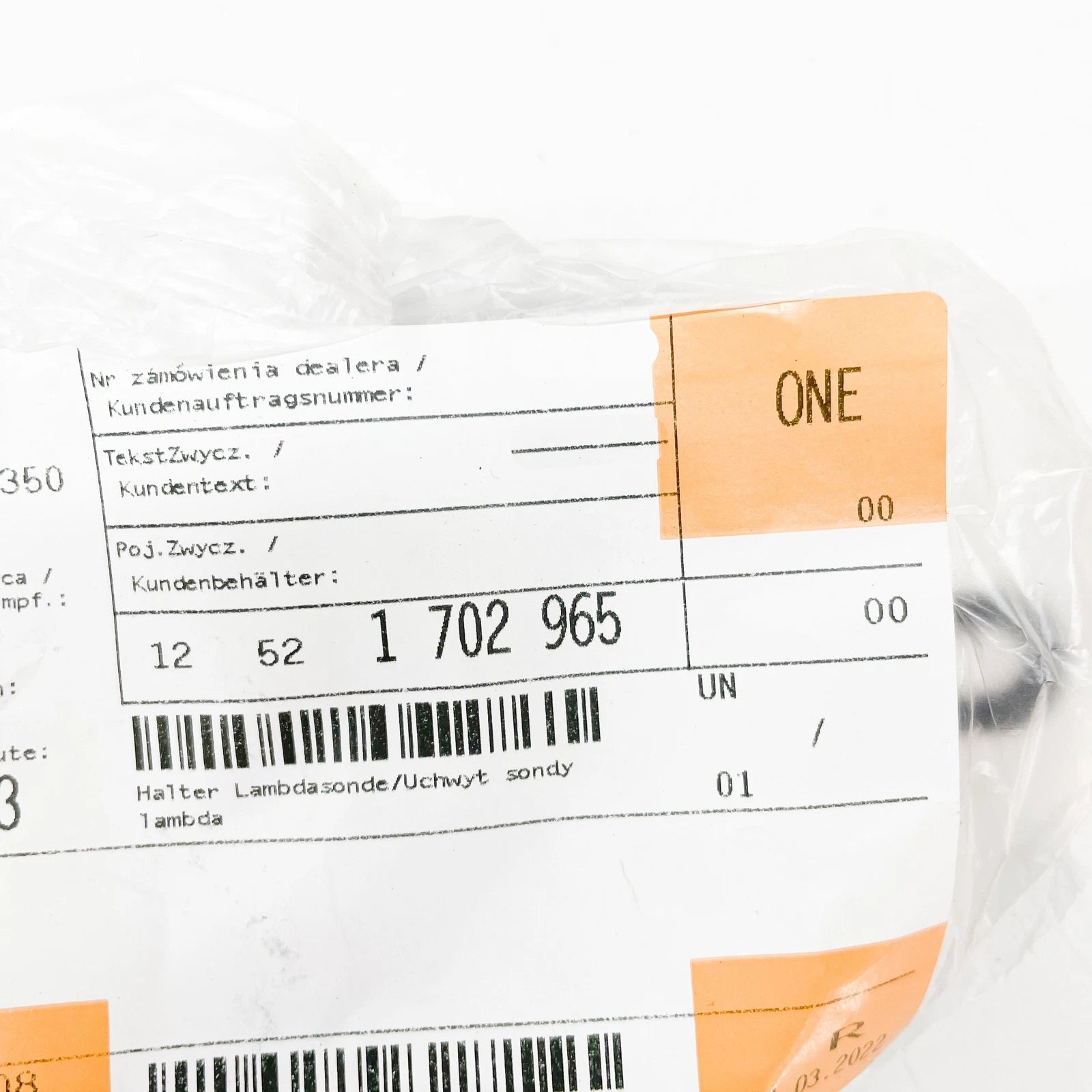 NEW BMW 5 E39 LAMBDA PROBE OXYGEN SENSOR BRACKET 12521702965 ORIGINAL