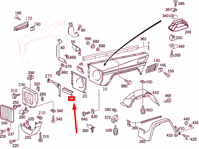 NEW MERCEDES-BENZ G W463 FRONT RIGHT FENDER BRACKET A4638810214 ORIGINAL