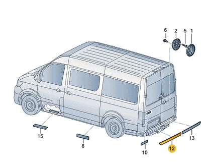 NEW VW CRAFTER SZ REAR BUMPER LEFT PROTECTIVE STRIP PANEL 7C0853079A9B9