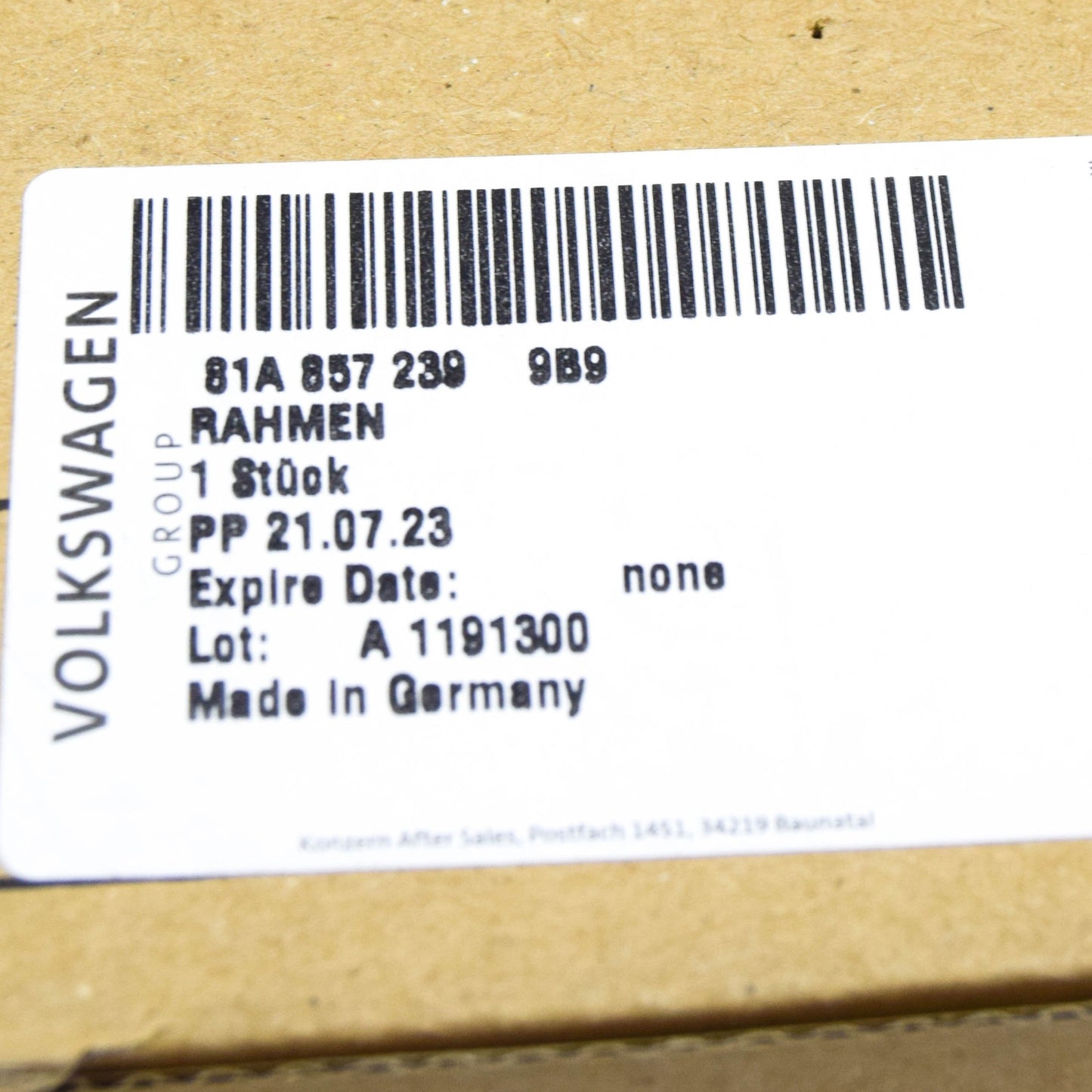 NEW AUDI Q2 GA LEFT EXTERIOR MIRROR FRAME 81A8572399B9 ORIGINAL