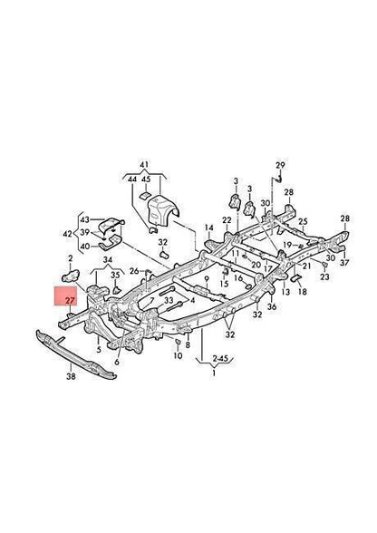 NEW VOLKSWAGEN AMAROK MK1 FRONT CROSS MEMBER FRAME BRACKET 2H0803267
