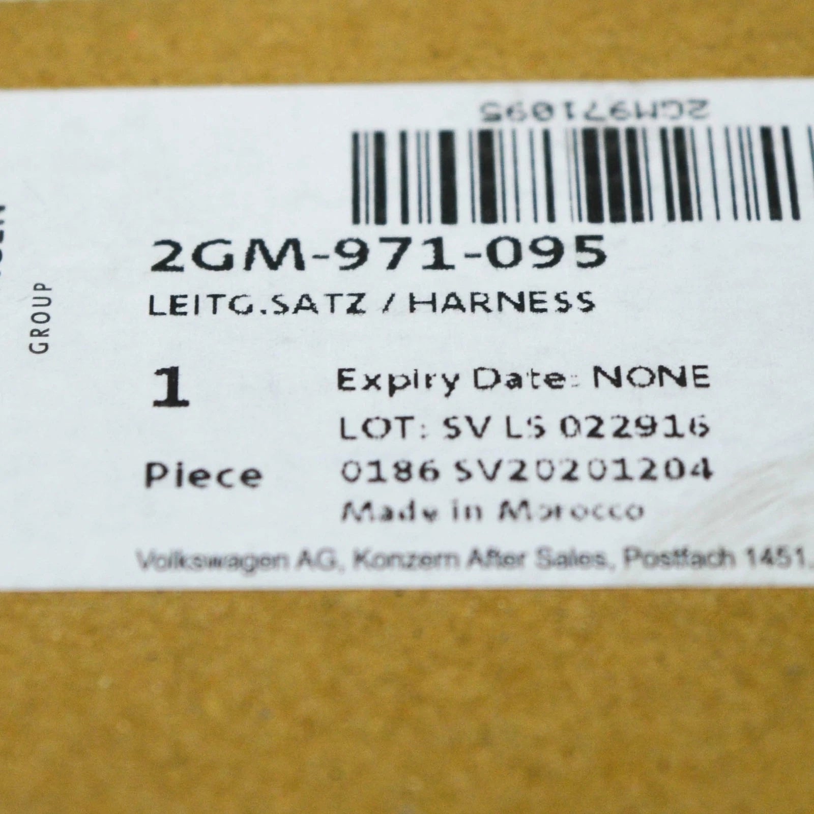 NEW VOLKSWAGEN T-CROSS C11 FRONT BUMPER PDC WIRING SENSOR 2GM971095