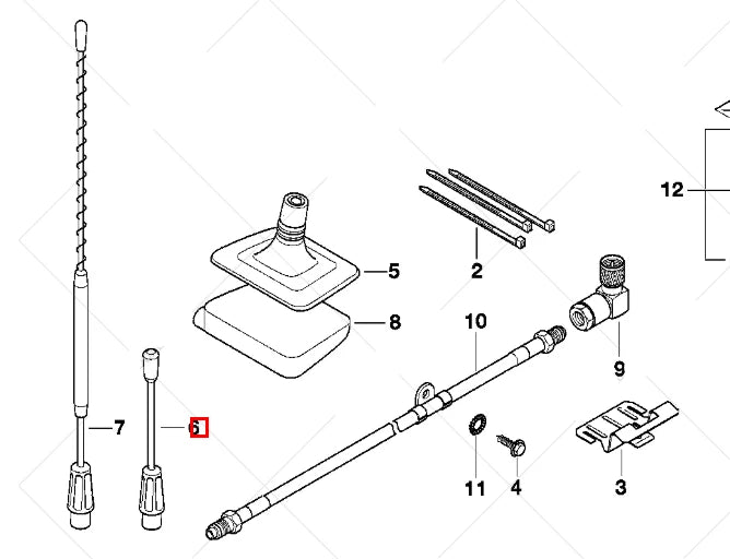 NEW BMW 3 E36 ANTENNA 80MM 84508369459 8369459 ORIGINAL