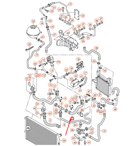 NEW AUDI TT 8J RADIATOR COOLANT HOSE 1K0121156BC ORIGINAL