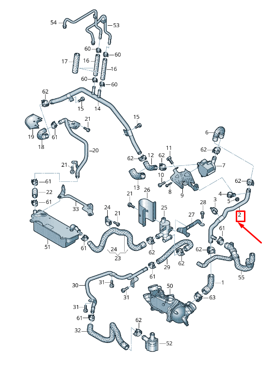 new audi a6 avant c7 right engine coolant pipe 079121065cr original
