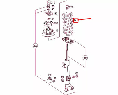 NEW MERCEDES-BENZ C W203 FRONT COIL SPRING A2033215204 ORIGINAL
