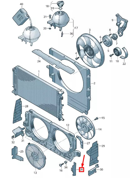 NEW VOLKSWAGEN CRAFTER 2F MK1 LEFT RADIATOR LOWER AIR GUIDE 2E0121284A