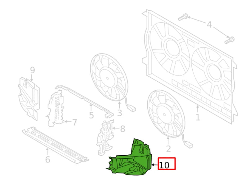NEW AUDI A8 4N QUATTRO RADIATOR AIR DUCT 4N0145333AA ORIGINAL