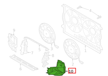 NEW AUDI A8 4N QUATTRO RADIATOR AIR DUCT 4N0145333AA ORIGINAL