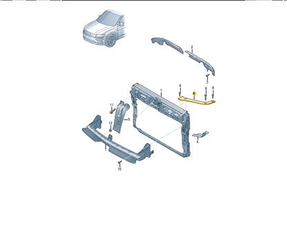 NEW VOLKSWAGEN TIGUAN AD RIGHT UPPER PANEL BRACE 5NN805932