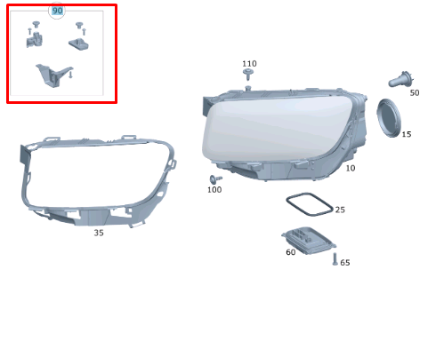 NEW MERCEDES-BENZ GLB X247 LEFT HEADLIGHT BRACKET MOUNT A2478200303 ORIGINAL