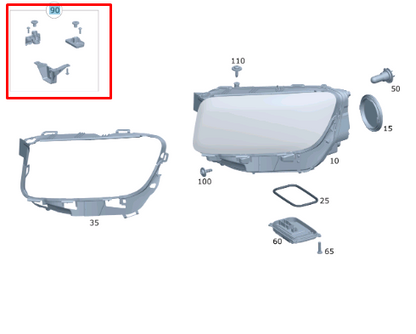 NEW MERCEDES-BENZ GLB X247 LEFT HEADLIGHT BRACKET MOUNT A2478200303 ORIGINAL