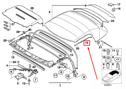 NEW BMW Z3 COUPE E36 ROOFTOP TENSION ROPE REPAIR KIT 8400951 54318400951