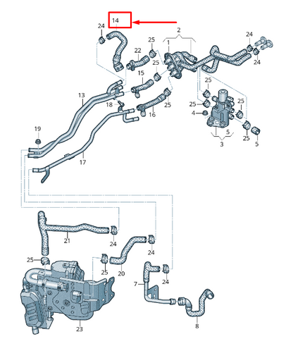 new audi q5 fy engine coolant hose 80a265347 original