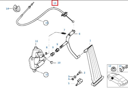 NEW BMW 3 E46 ACCELERATOR BOWDEN CABLE 35411166203 1166203 ORIGINAL