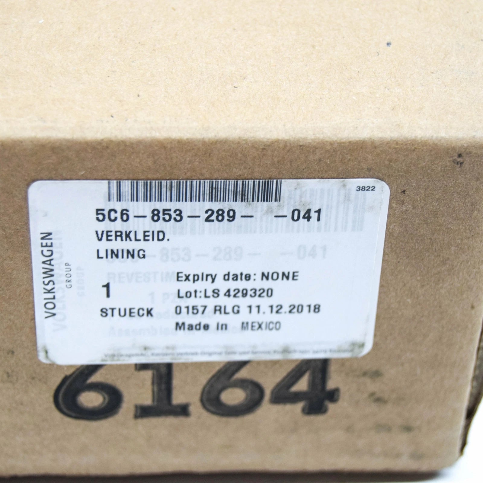 NEW VOLKSWAGEN JETTA MK6 EXTERIOR LEFT B-PILLAR LINING TRIM 5C6853289041