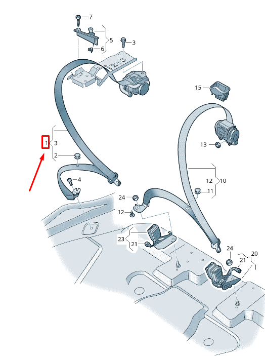 new audi e-tron ge rear left seatbelt 4ke857805a v04 4ke857805av04 original