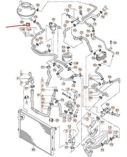 NEW VOLKSWAGEN TIGUAN 5N MK1 EXPANSION TANK COOLANT HOSE 5N0122109AA ORIGINAL