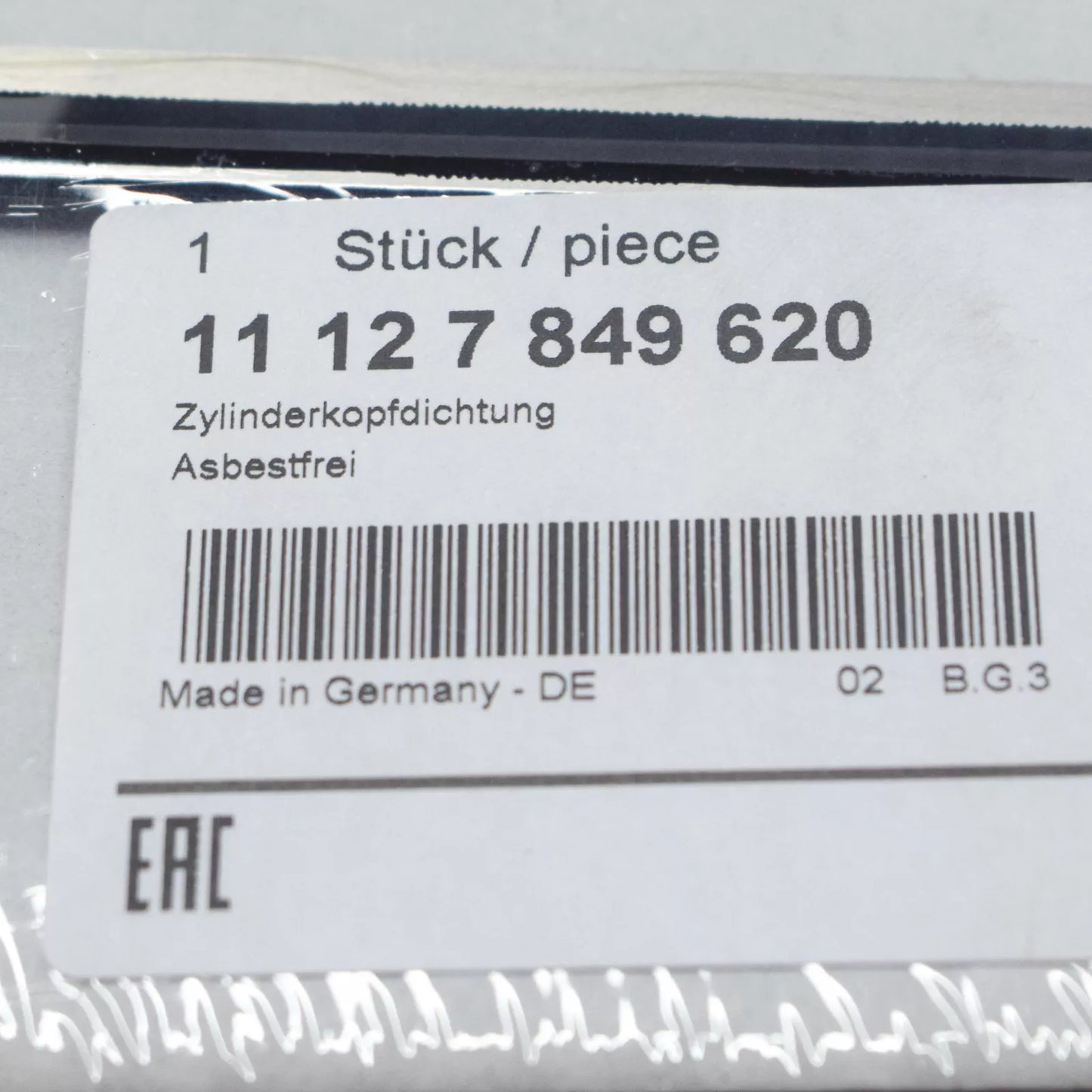 NEW BMW 3 F30, F80 ENGINE CYLINDER HEAD GASKET 11127849620 7849620 ORIGINAL