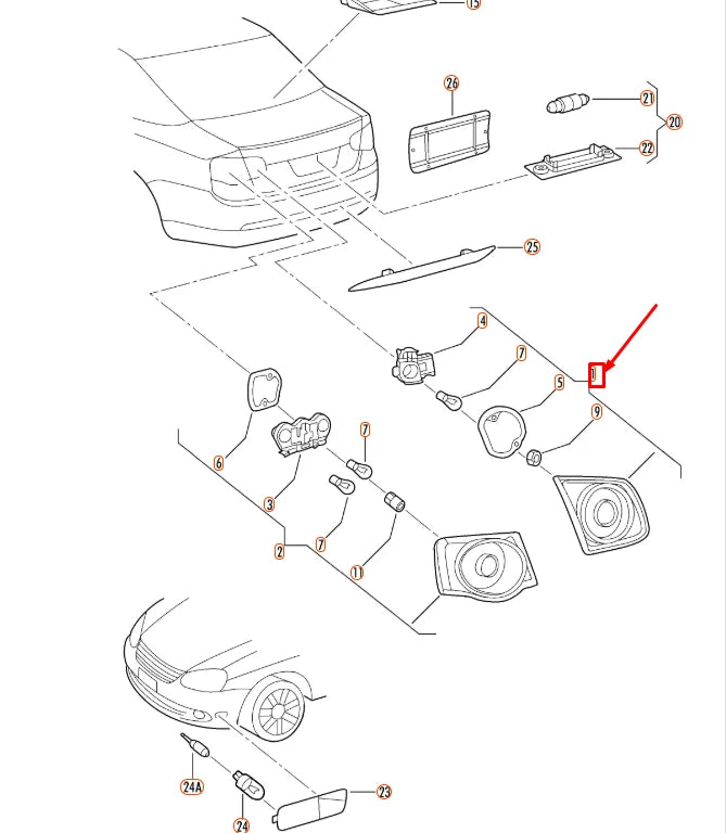 NEW VOLKSWAGEN JETTA A5 REAR LEFT INNER TAILLIGHT 1K5945093G ORIGINAL