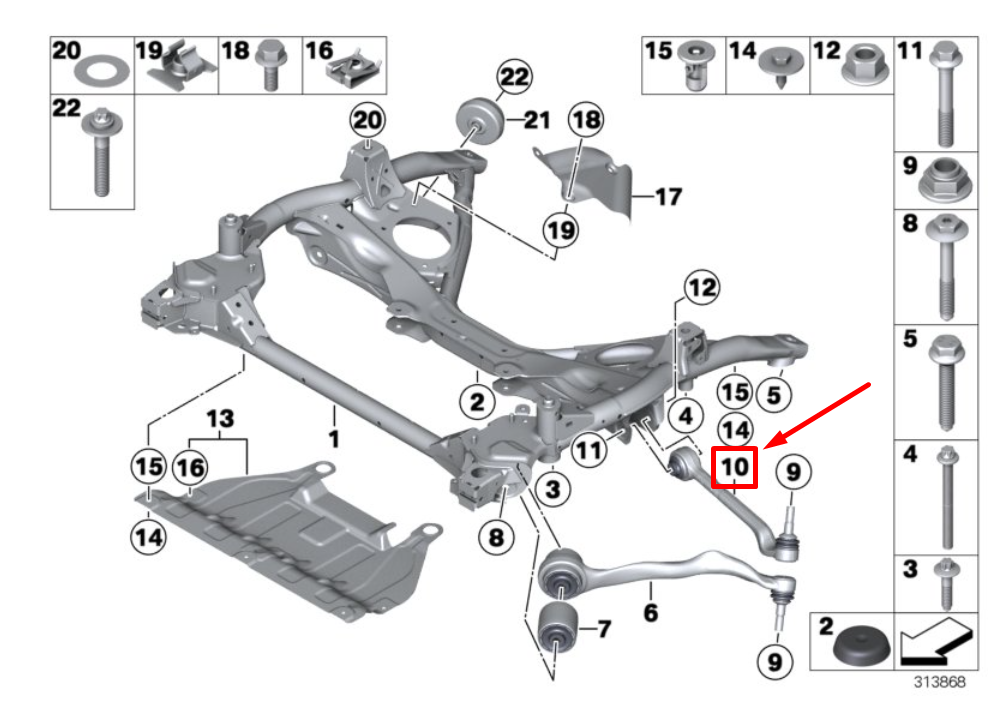new bmw 2 cabrio f23 front left control arm 31106857329 6857329 original
