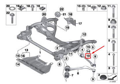new bmw 2 cabrio f23 front left control arm 31106857329 6857329 original