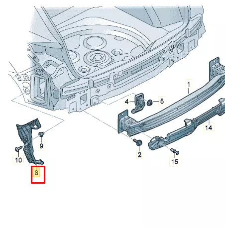 NEW AUDI Q3 F3 SPORTBACK REAR RIGHT BUMPER BRACKET 83A807454A ORIGINAL