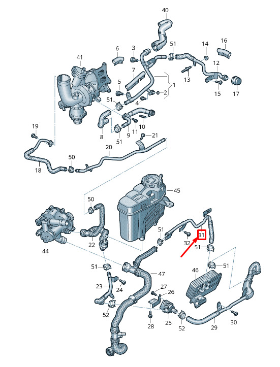 new audi q5 fy coolant pipe with coolant hose 80a122448s original