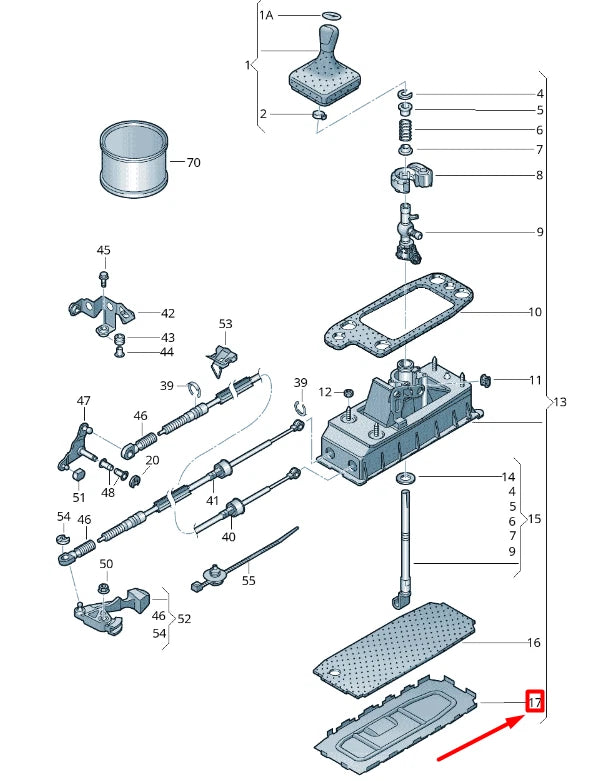 NEW VOLKSWAGEN CADDY 2K MK3 SELECTOR MECHANISM BASE PLATE 1K0711091A