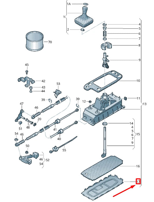NEW VOLKSWAGEN CADDY 2K MK3 SELECTOR MECHANISM BASE PLATE 1K0711091A