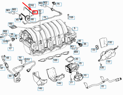 NEW MB ML W164 CHANGEOVER VALVE TO VACUUM BOX AIR LINE A1561400264 ORIGINAL