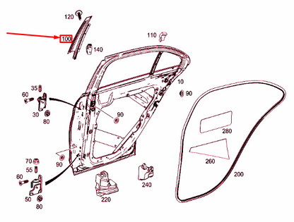 NEW MB C W205 REAR RIGHT DOOR B-PILLAR OUTSIDE MOLDING A2056901087 ORIGINAL