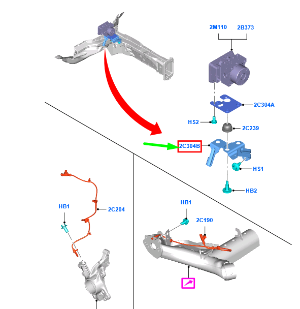 new ford ka+ mk3 abs unit bracket lhd 1545104 8v51-2c304-ad original