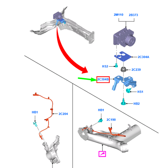 new ford ka+ mk3 abs unit bracket lhd 1545104 8v51-2c304-ad original