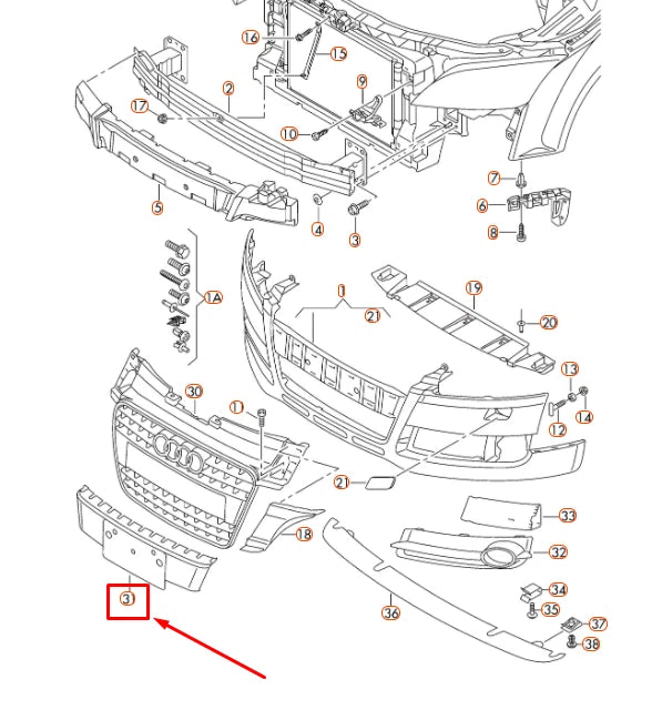 NEW AUDI TT 8J FRONT LICENCE PLATE HOLDER 8J0807285B1QP
